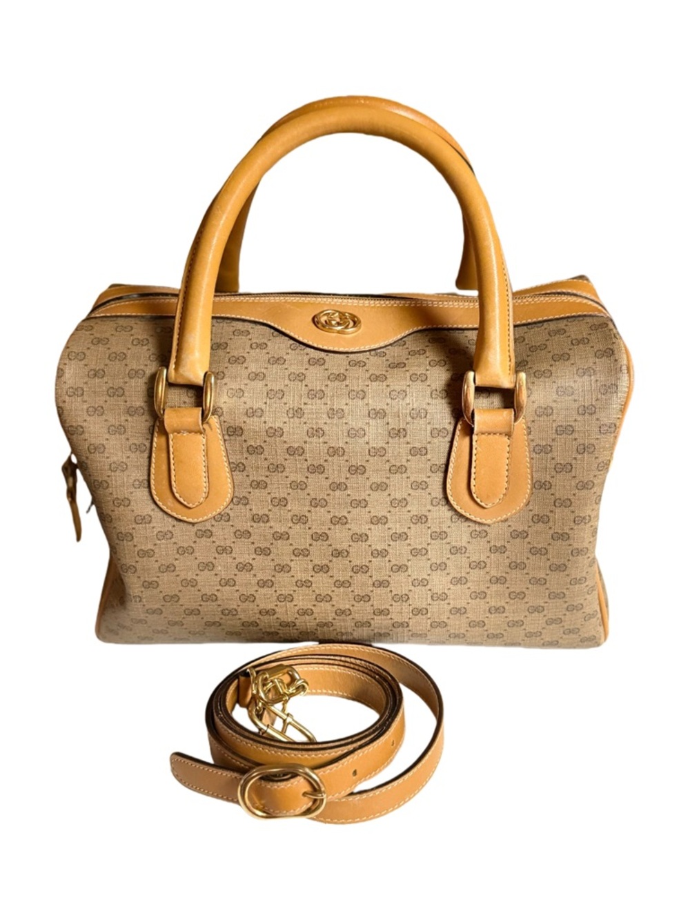GUCCI Old/Vintage Gucci Micro GG 2-way mini Boston bag.